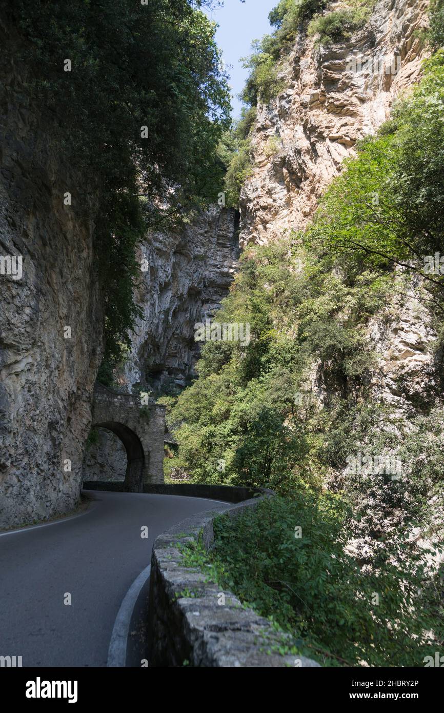 Strada della Forra road, Tremosine, Lombardia, Italy, Europe Stock Photo