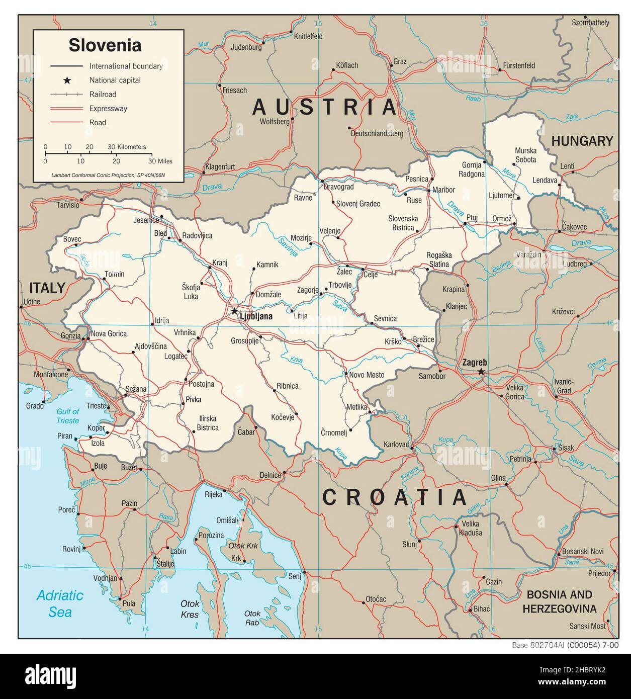 2000 map of slolvenia hi-res stock photography and images - Alamy