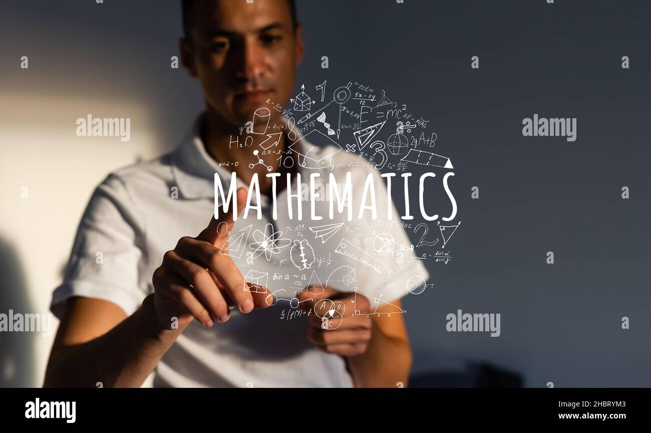An image of a series of mathematical expressions and a hand pointing a ...