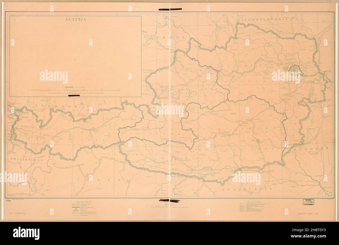 Map of Austria ca. 1945 Stock Photo Alamy