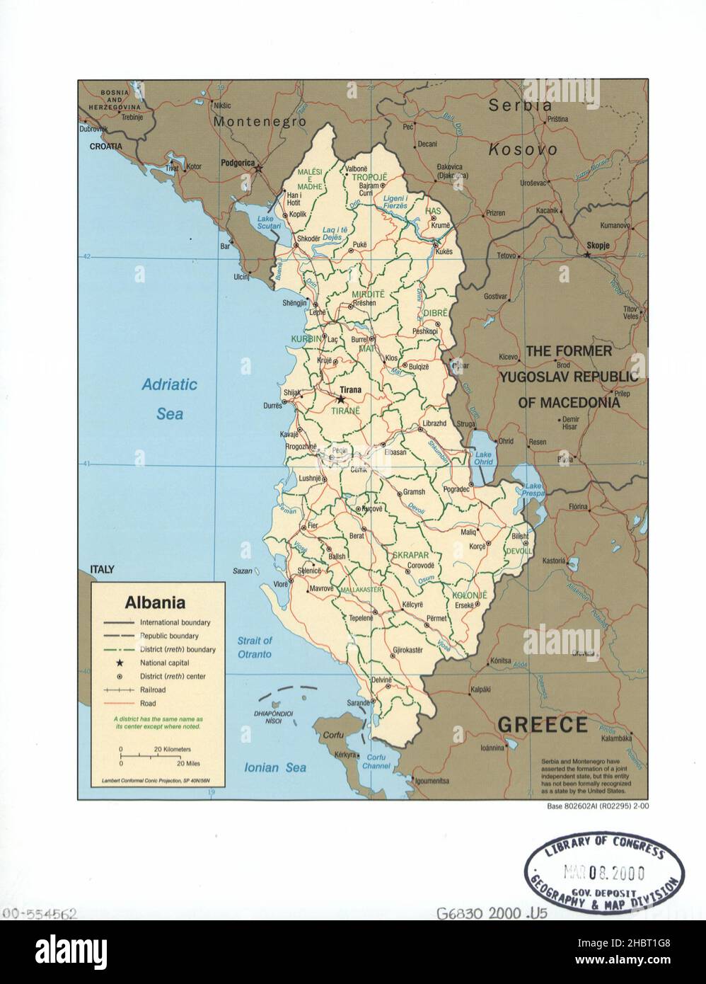Albania Physical Map Albania Physical Map