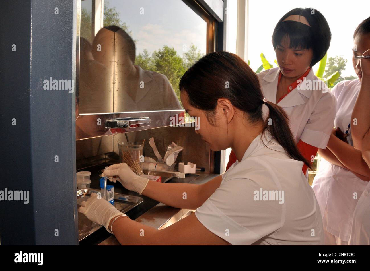 2010s Vietnam:  USAID supports new rapid detection TB equipment ca.  1 November 2012 Stock Photo