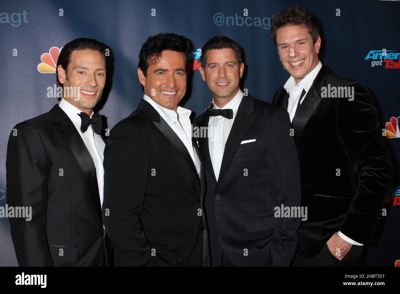 Urs Buhler, Carlos Marin, Sebastien Izambard and David Miller of Il Divo  attend the post-show finale red carpet for NBC's "America's Got Talent"  Season 8 at Radio City Music Hall in New