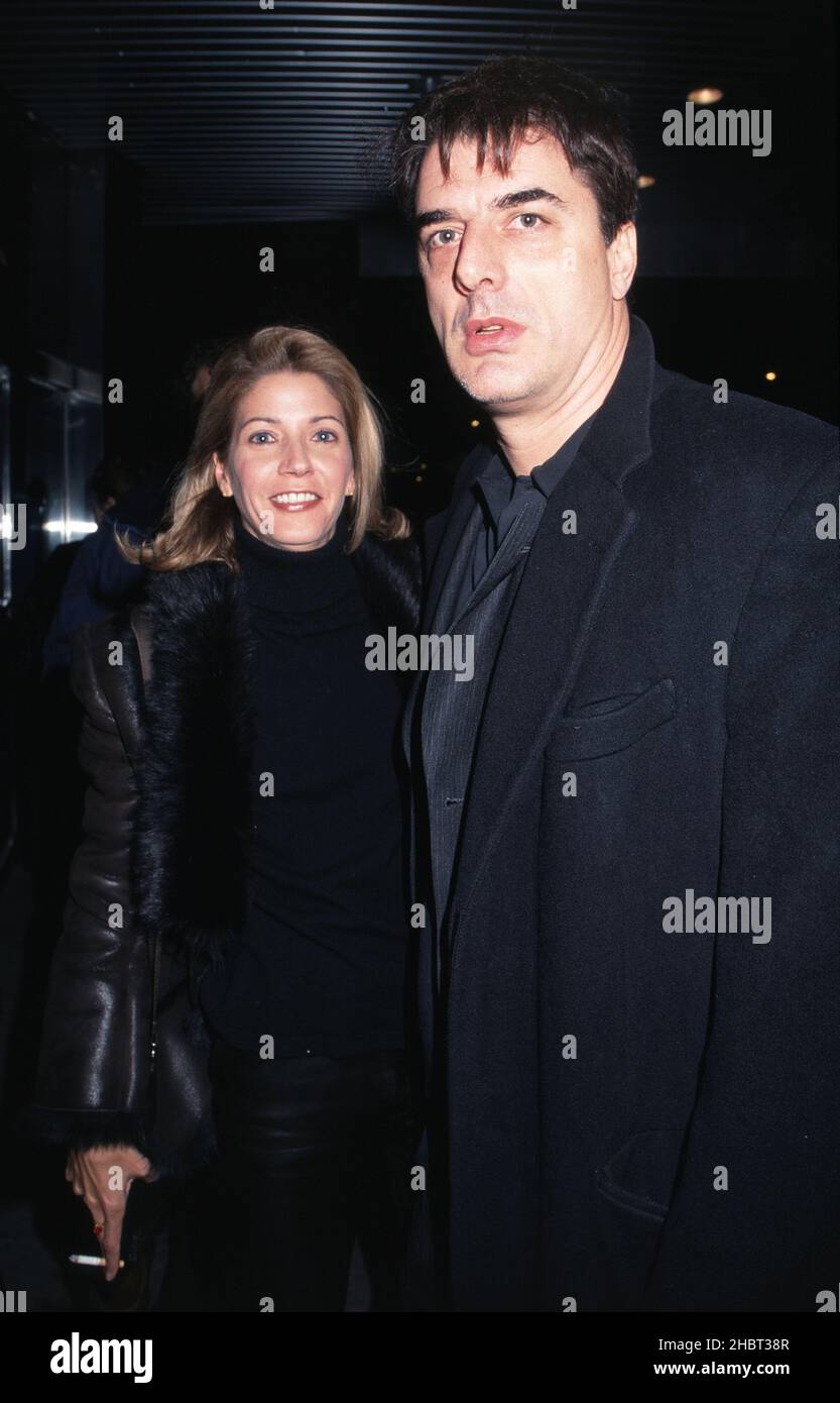 Candace Bushnell and Chris Noth attend the premiere of HBO's 'Earthly Possessions' at West Chelsea Theatre in New York City on March 16, 1999.  Photo Credit: Henry McGee/MediaPunch Stock Photo