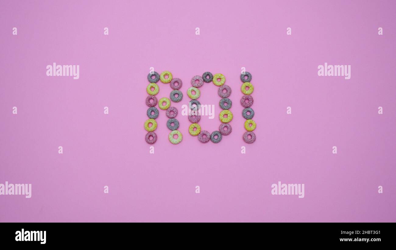 ROI Return on investment candy optic Stock Photo