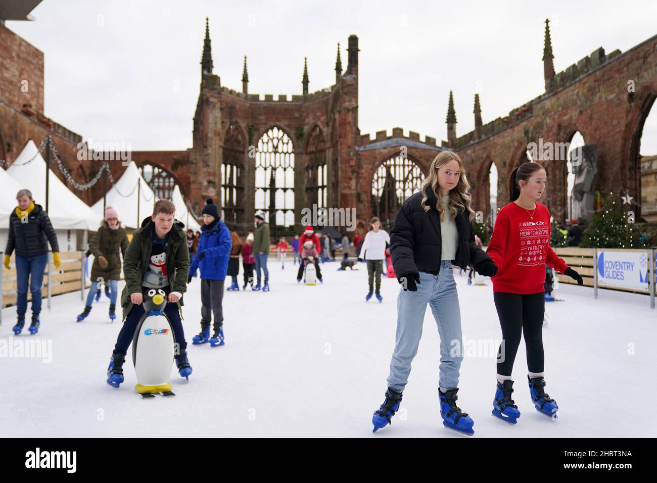 People ice skating at Coventry Glides, located within the grounds of