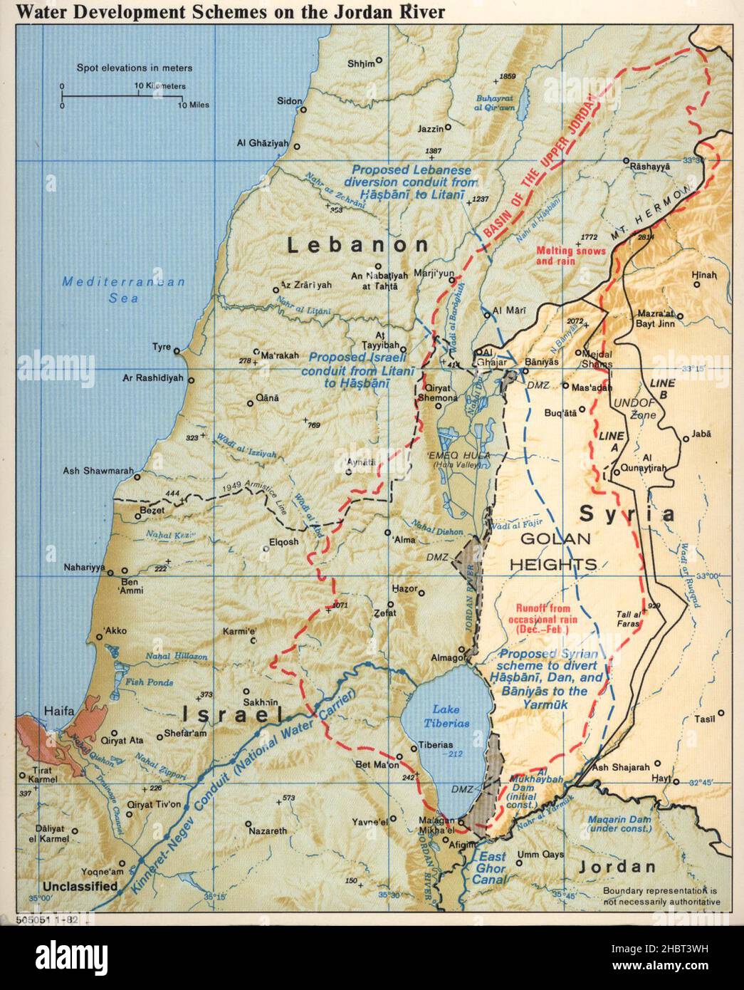1982-jordan-water-development-map-stock-photo-alamy
