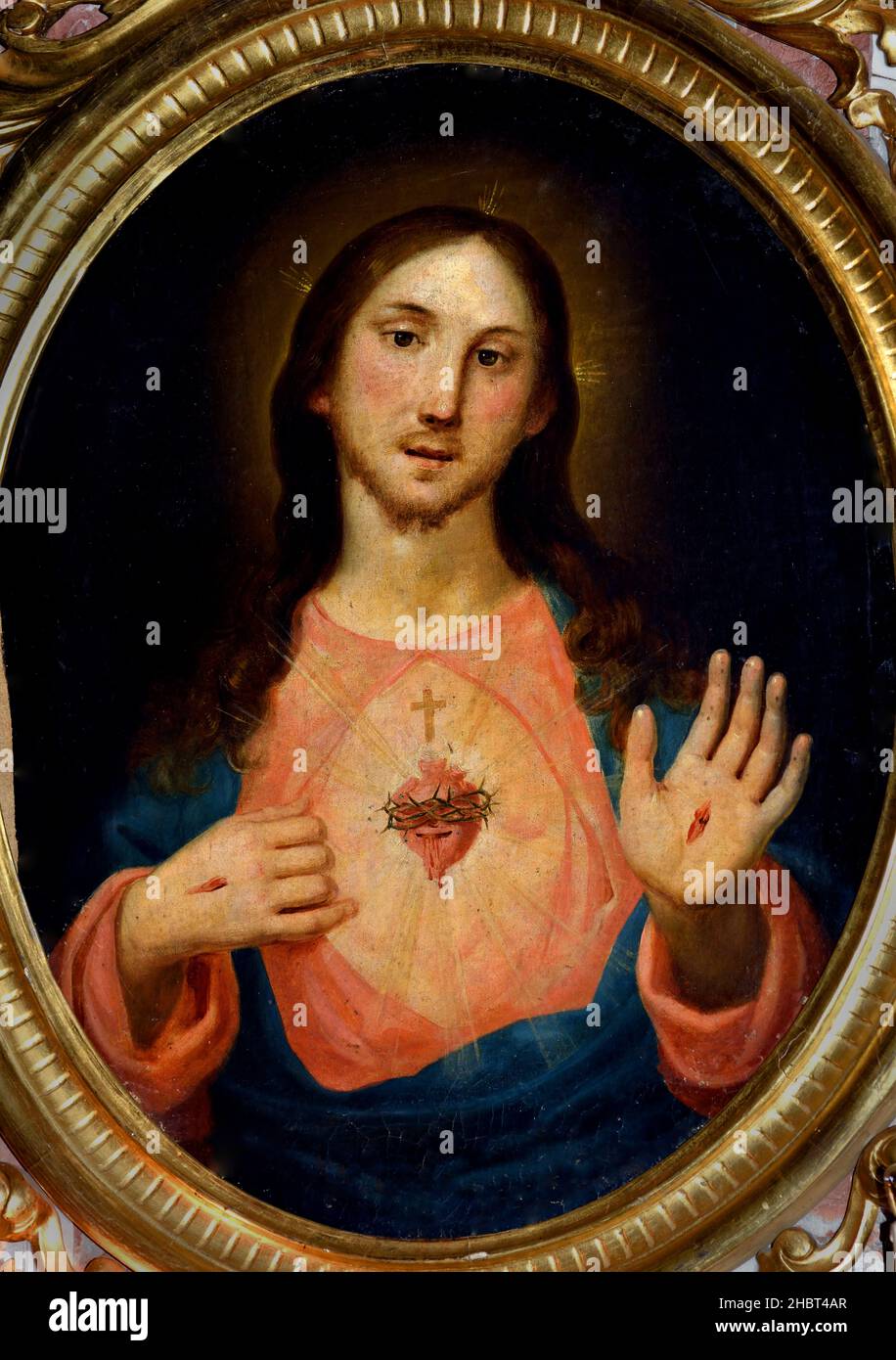 Sacred Heart of Christ  - Sacro Cuore di Cristo  Chiesa di San Luca 1626 17th Century Genoa, Italy, Italian, Stock Photo