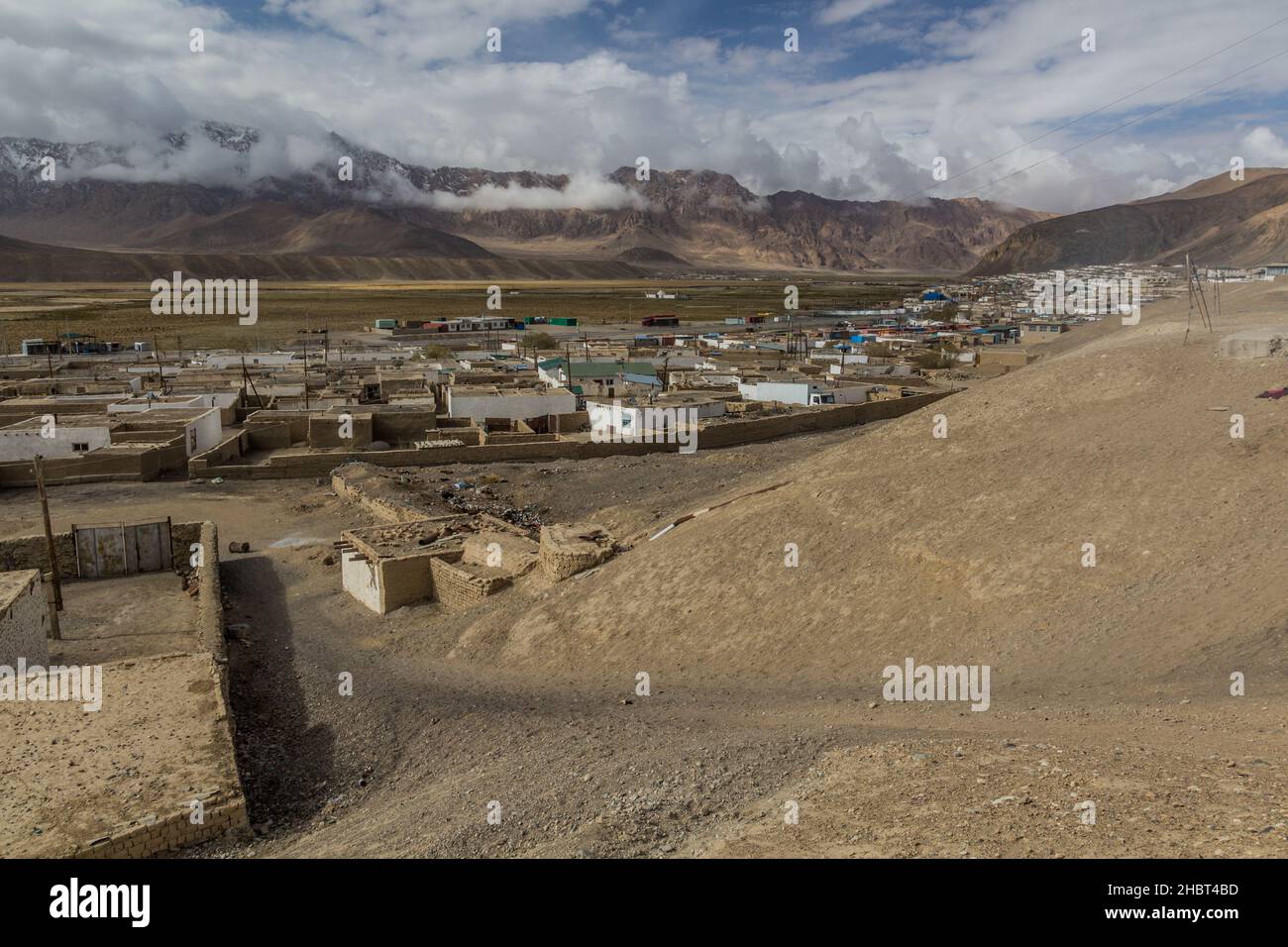 Murghab village in Gorno-Badakhshan Autonomous Region, Tajikistan Stock Photo
