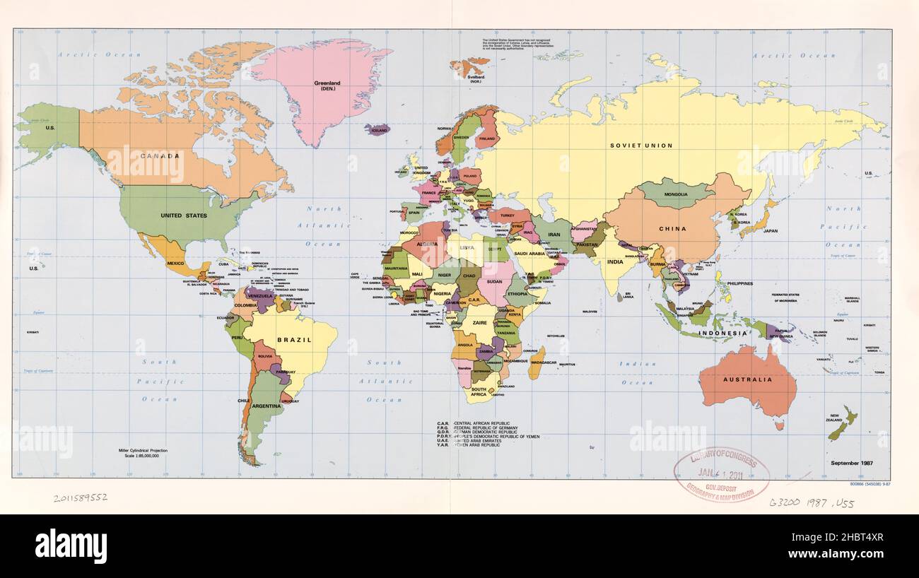 1987 political map hi-res stock photography and images - Alamy