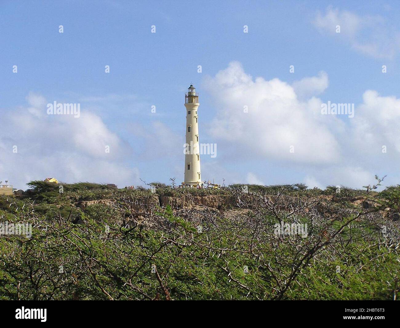 The California lighthouse on the northwest tip of Aruba gets its name from a steamship that wrecked nearby in 1891 ca.  26 July 2011 Stock Photo