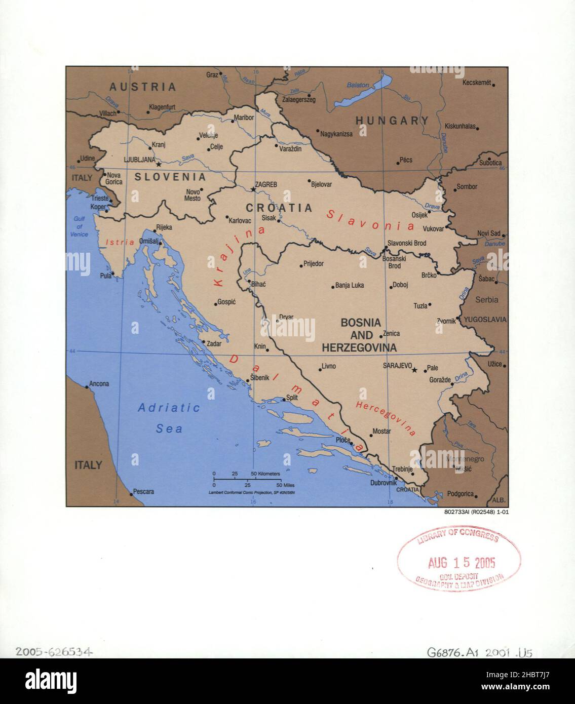 2001 map of croatia hi-res stock photography and images - Alamy