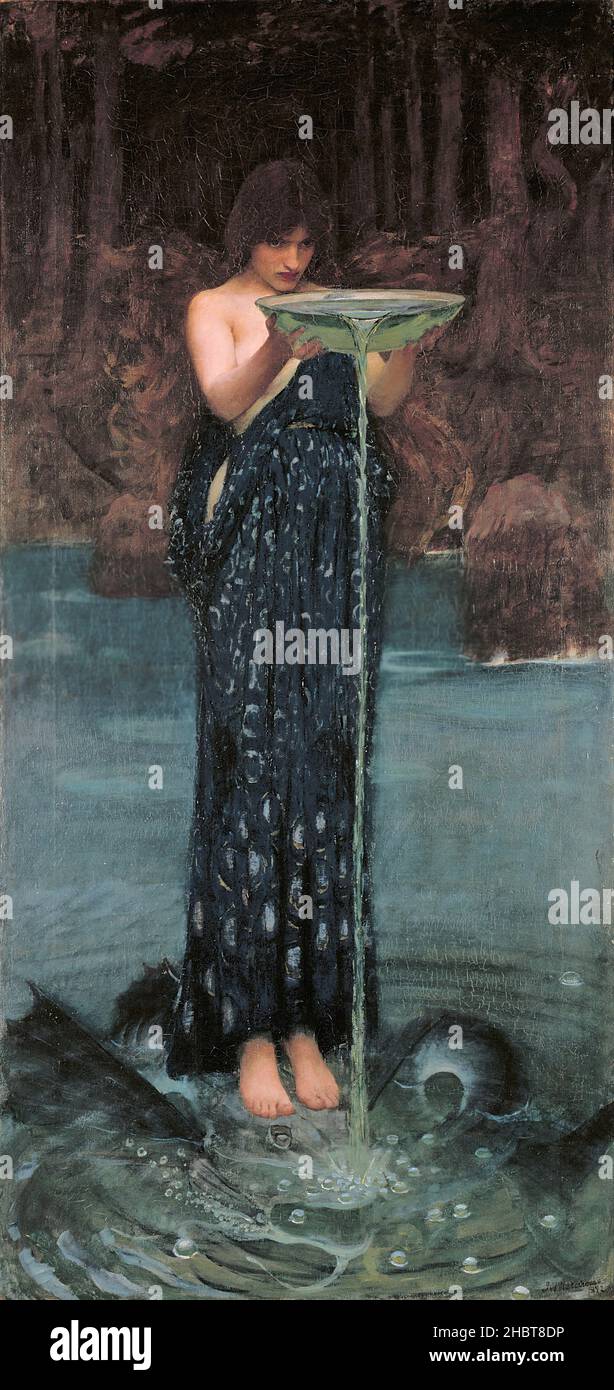 Jealous Circe - oil on canvas 180,7 x 87,4 cm - Waterhouse John William Stock Photo