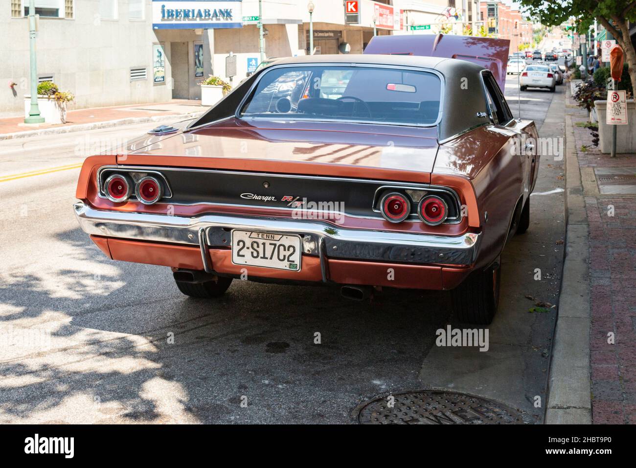 Bronze 1968 dodge charger R/T parked in Memphis street Stock Photo