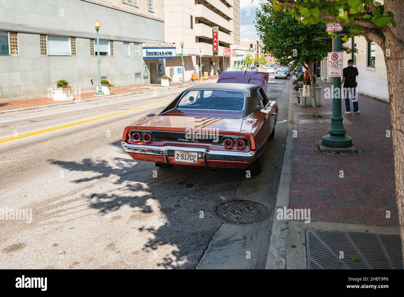 Bronze 1968 dodge charger R/T parked in Memphis street Stock Photo