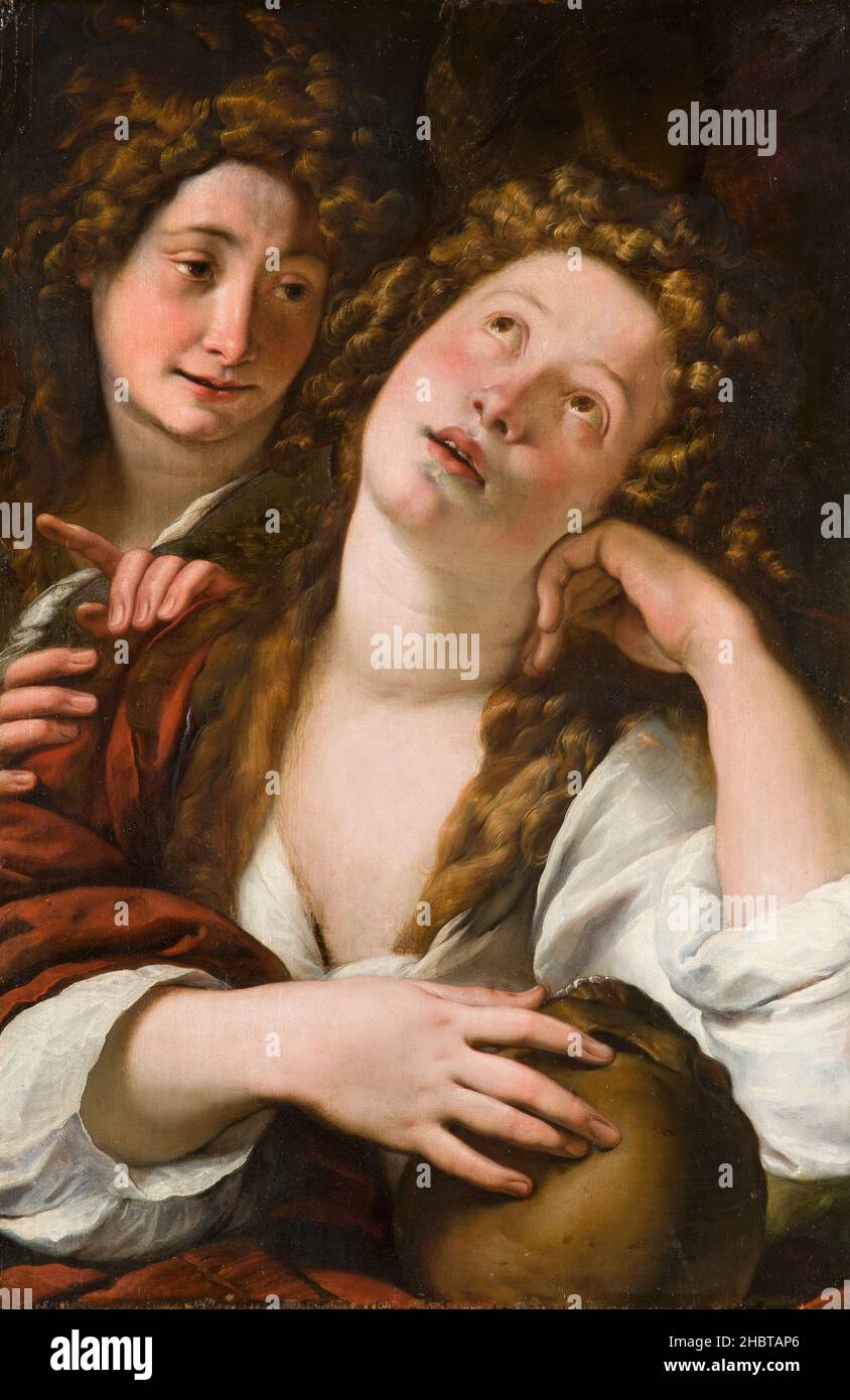 La maddalena e l'angelo - 1618 20 - oil on wood 69,5 x 47 cm - Procaccini Giulio Cesare Stock Photo