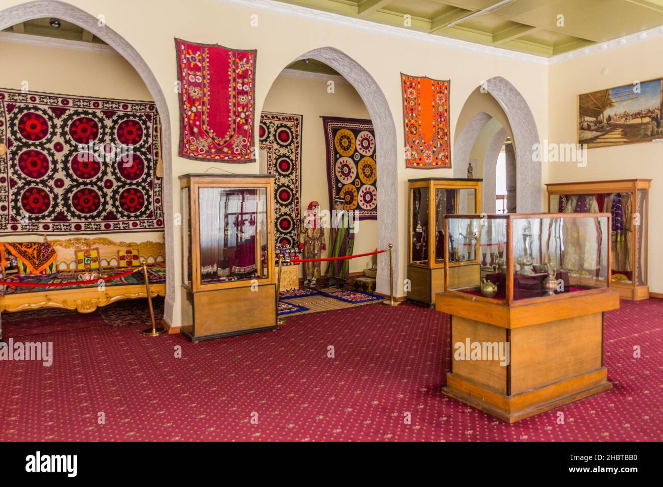 PENJIKENT, TAJIKISTAN - MAY 9, 2018: Interior of Rudaki Museum in Penjikent, Tajikistan Stock Photo