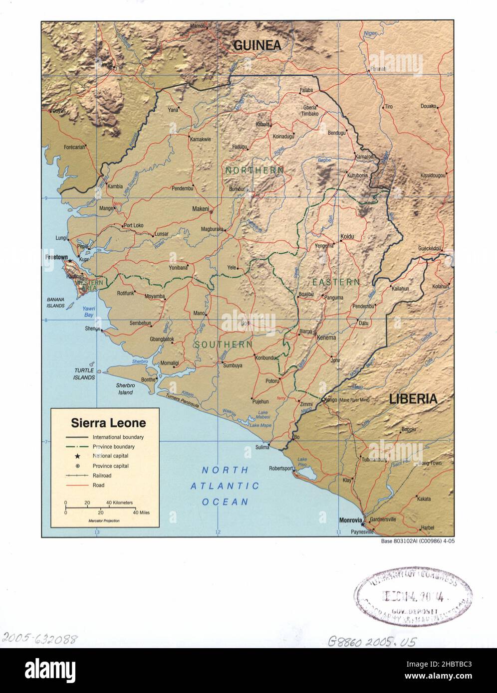 Map of Sierra Leone ca. 2005 Stock Photo - Alamy