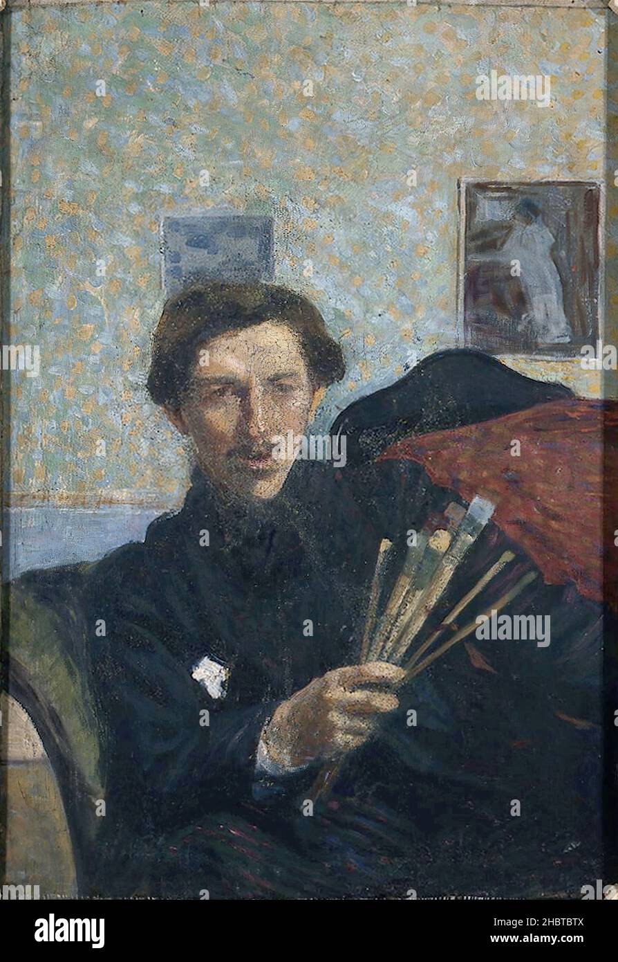 Autoritratto - 1908c. - oil on canvas 70 x 100 cm - Boccioni Umberto Stock Photo