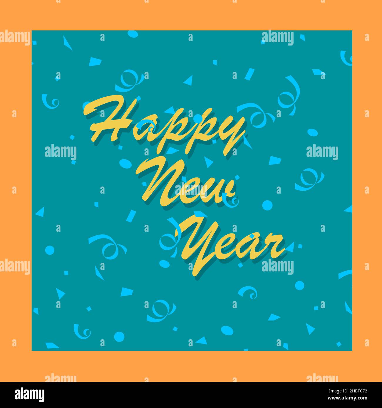 Happy New Year Greeting Card Illustration Stock Photo - Alamy