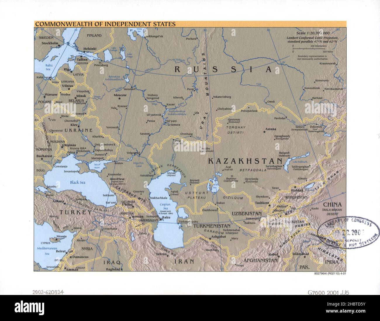 2001 commonwealth of independnet - Map Of Commonwealth Of Independent States Cis Relief Shown By Shading Does Not Cover Eastern Siberia Or Russian Far East Ca 2001 2HBTD5Y 