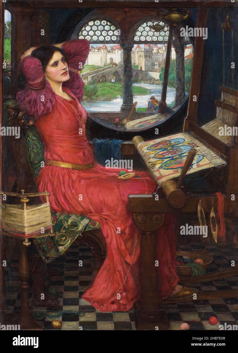 I am half-sick of shadows, said the lady of shalott - 1915 - oil on canvas 100,3 x 73,7 cm - Waterhouse John William Stock Photo
