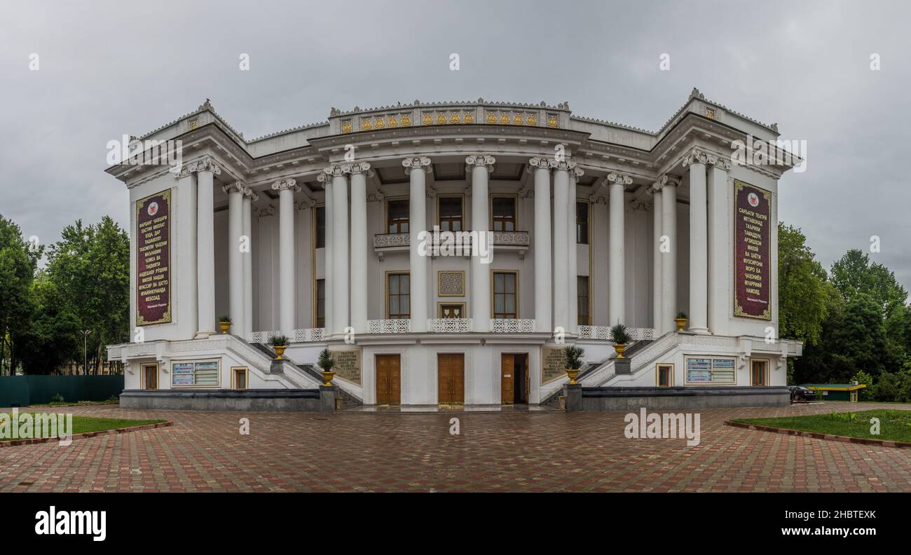 DUSHANBE, TAJIKISTAN - MAY 16, 2018: Ayni Opera and Ballet Theatre in Dushanbe, capital of Tajikistan Stock Photo