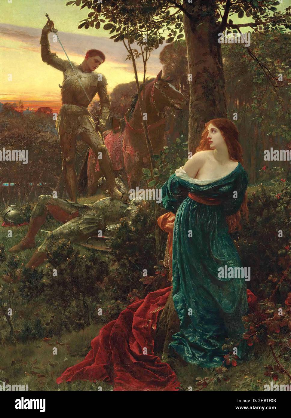 Paper Print 24 x 36 inches The Beautiful Lady without Mercy La Belle Dame sans Merci by Artist Sir Frank Bernard Dicksee