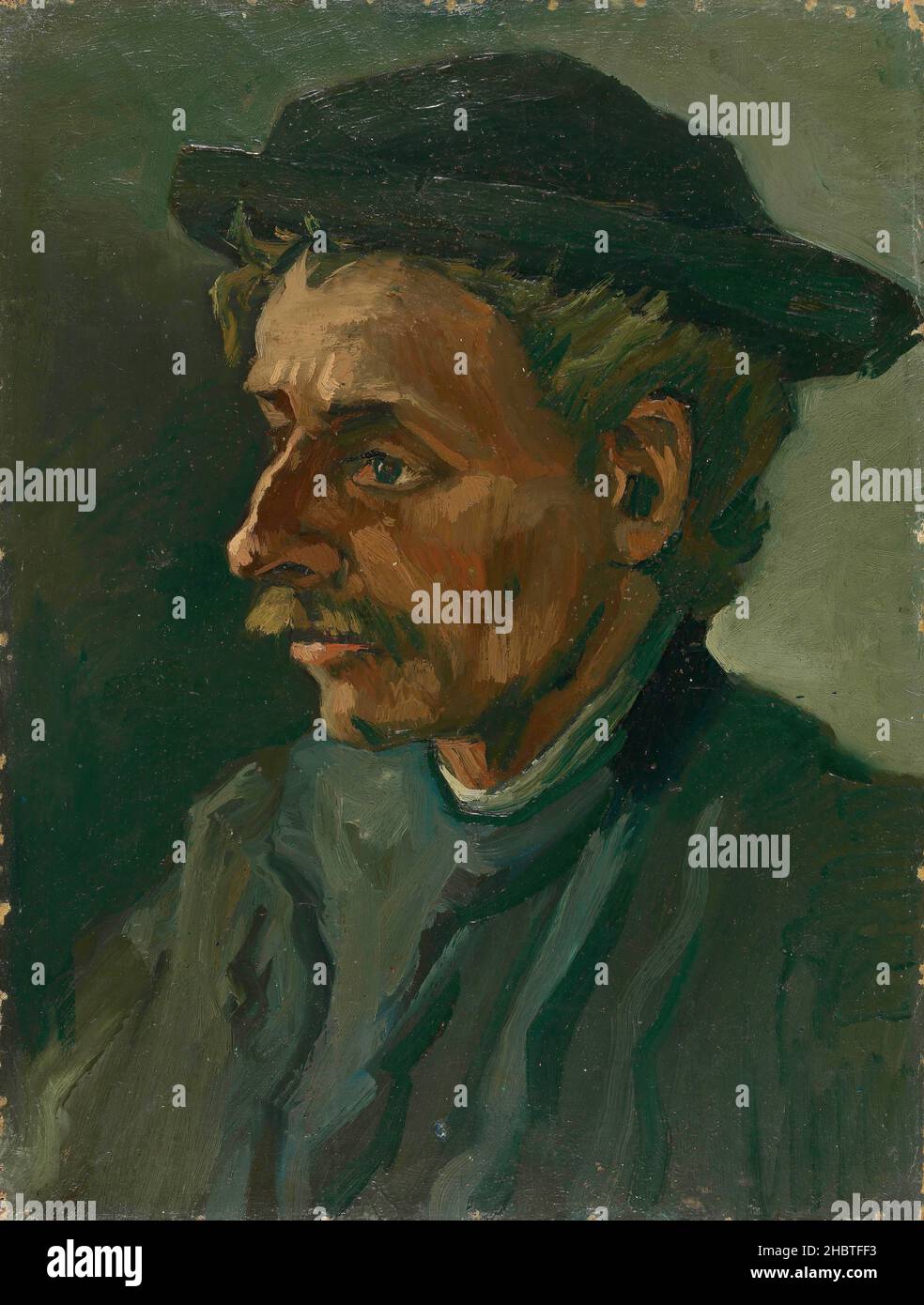 Head of a Man - 1885 - Oil on canvas 42,5 x 32,1 cm - Van Gogh Vincent ...