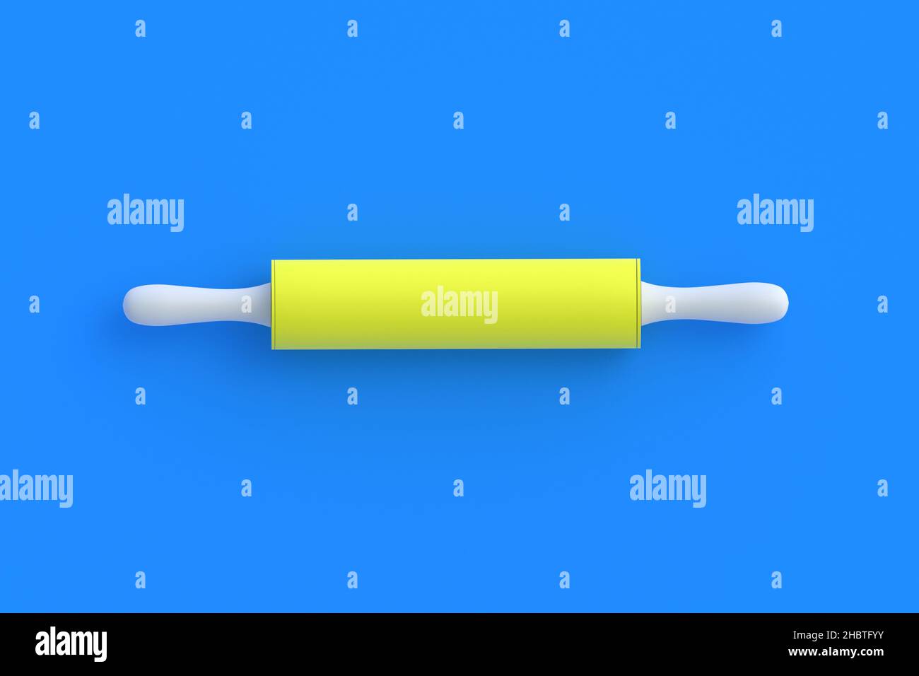 Modern rolling pin on blue background. Culinary equipment. Kitchen