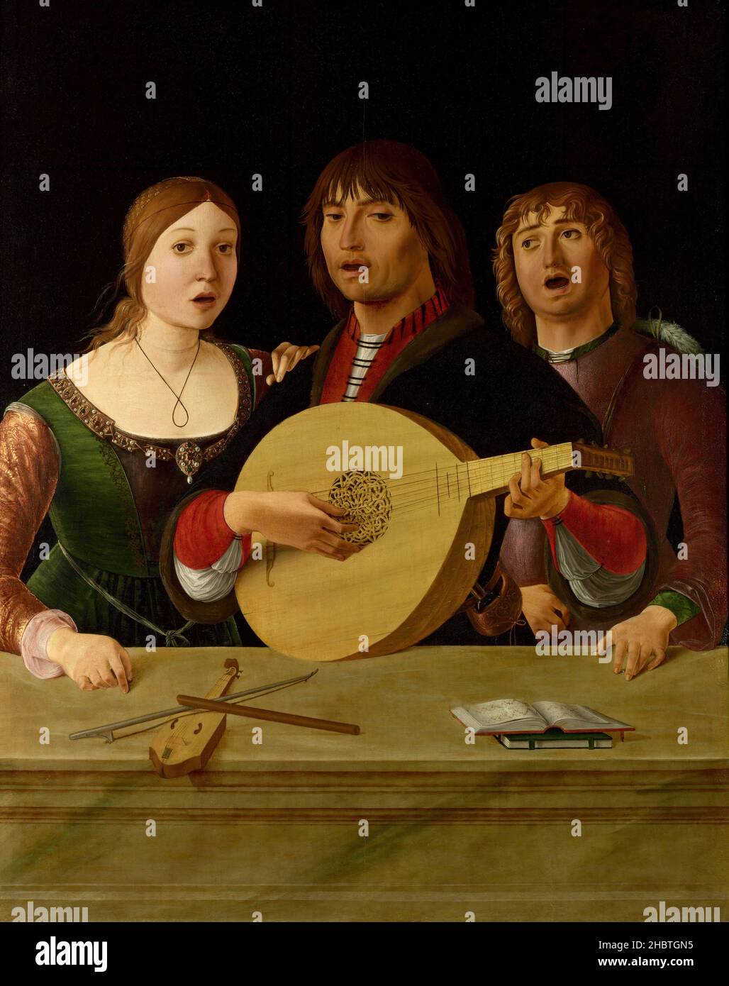 A Concert - 1488 90c. - oil on wood 95,3 x 75,6 cm - Costa Lorenzo il Vecchio Stock Photo
