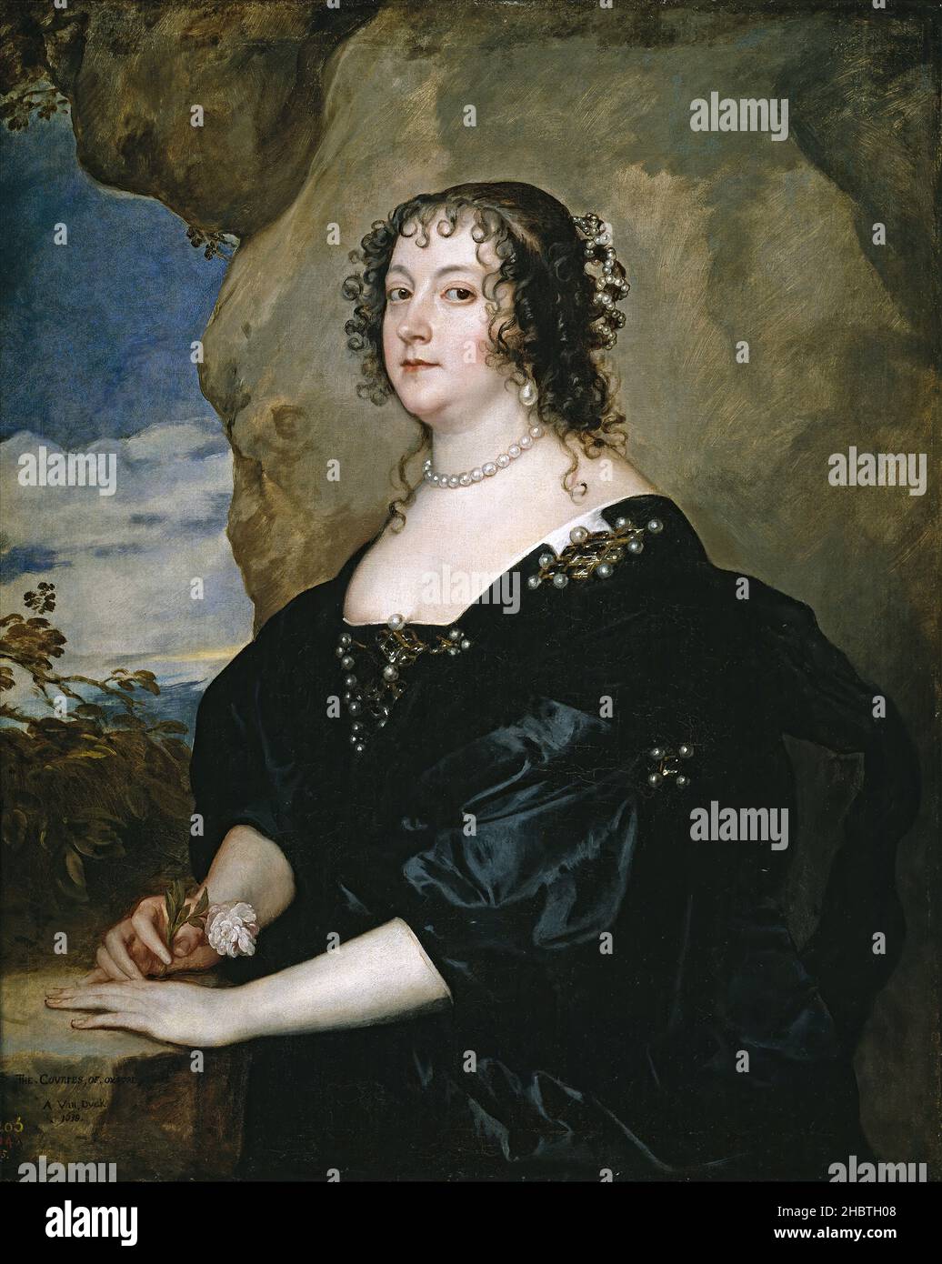 Beatriz van Hemmema, condesa de Oxford - 1638 - Oil on canvas 107 x 86 cm - Van Dyck Antoon Stock Photo