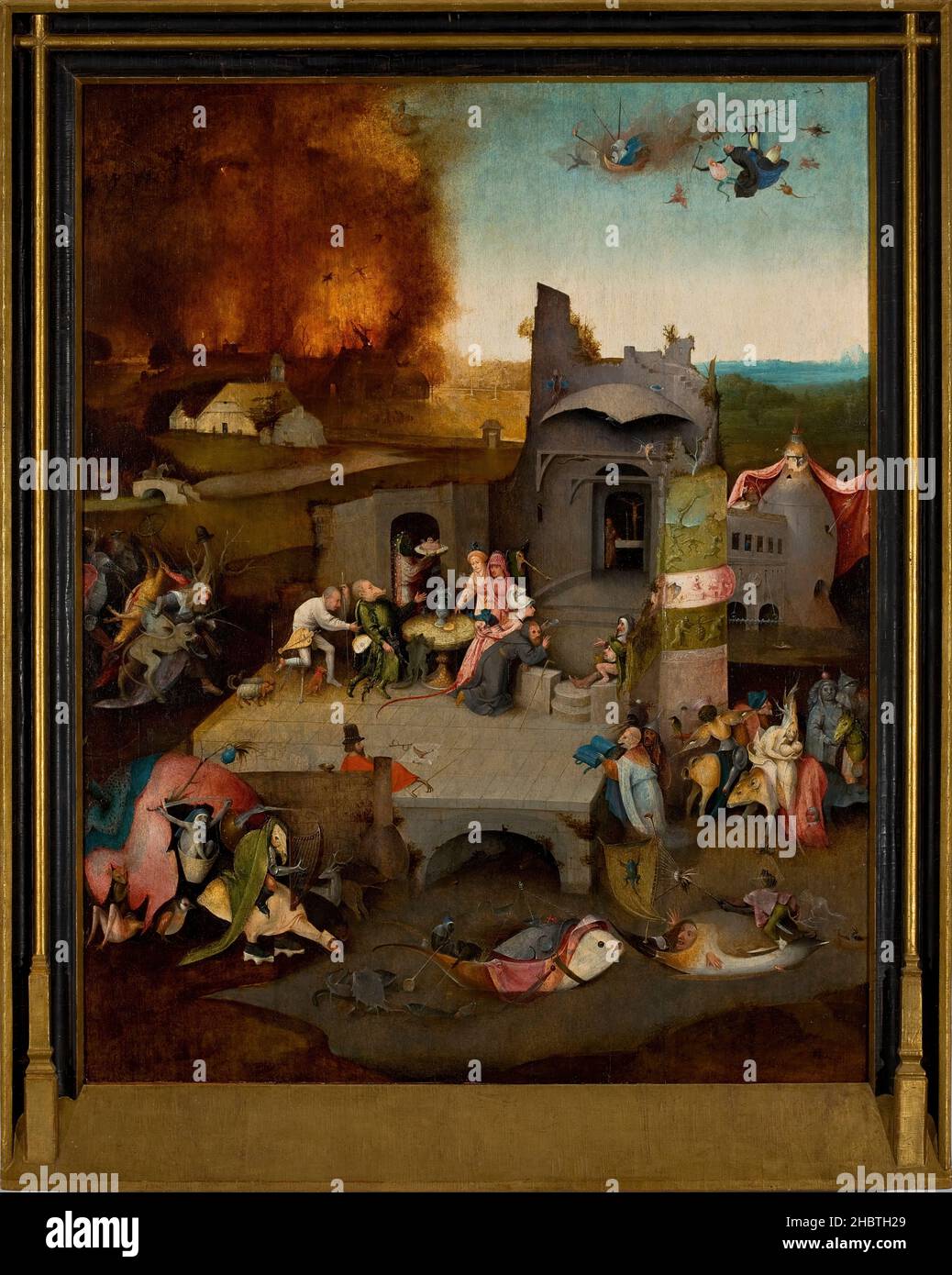 La tentazione di Sant'Antonio 1500c. oil on wood 101 x 128 cm