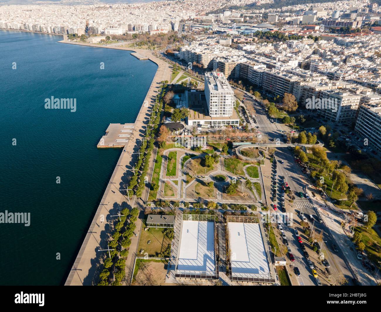 Aerial view of Nea Paralia area in Thessaloniki, Greece Stock Photo - Alamy
