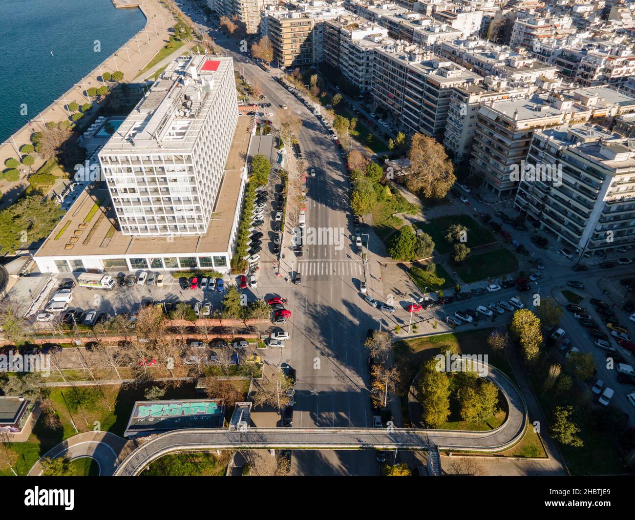 Aerial view of Macedonia Palace Hotel in Thessaloniki, Greece Stock