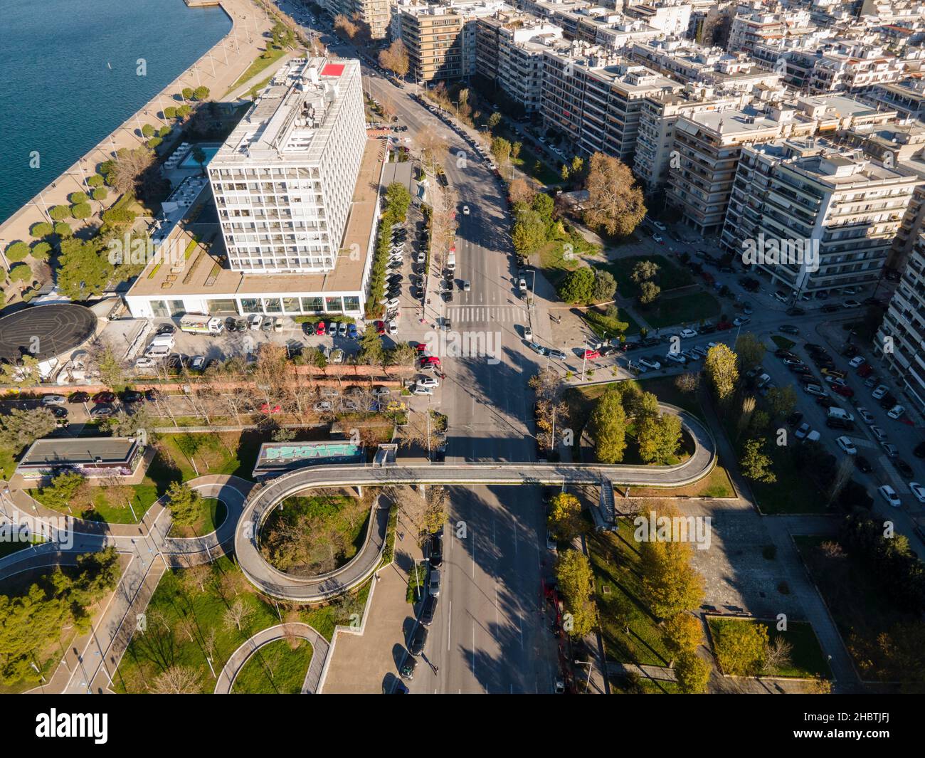 Aerial view of Macedonia Palace Hotel in Thessaloniki, Greece Stock