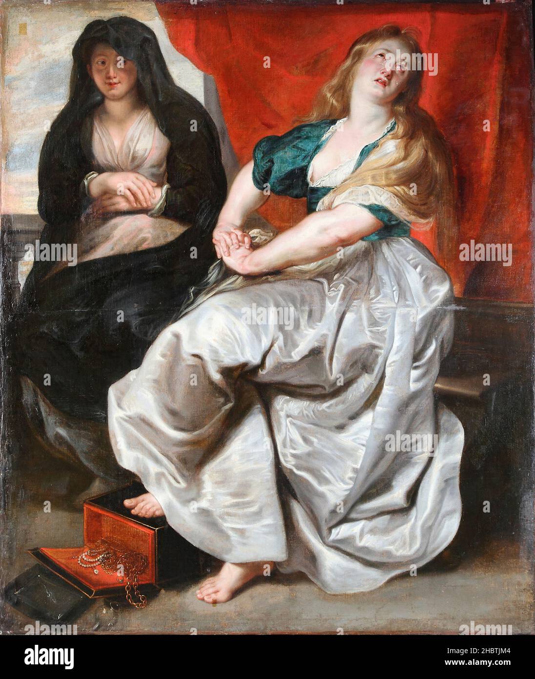 La penitente Maria Maddalena con onor Martha - 1600c. - no info - Rubens Pieter Paul Stock Photo