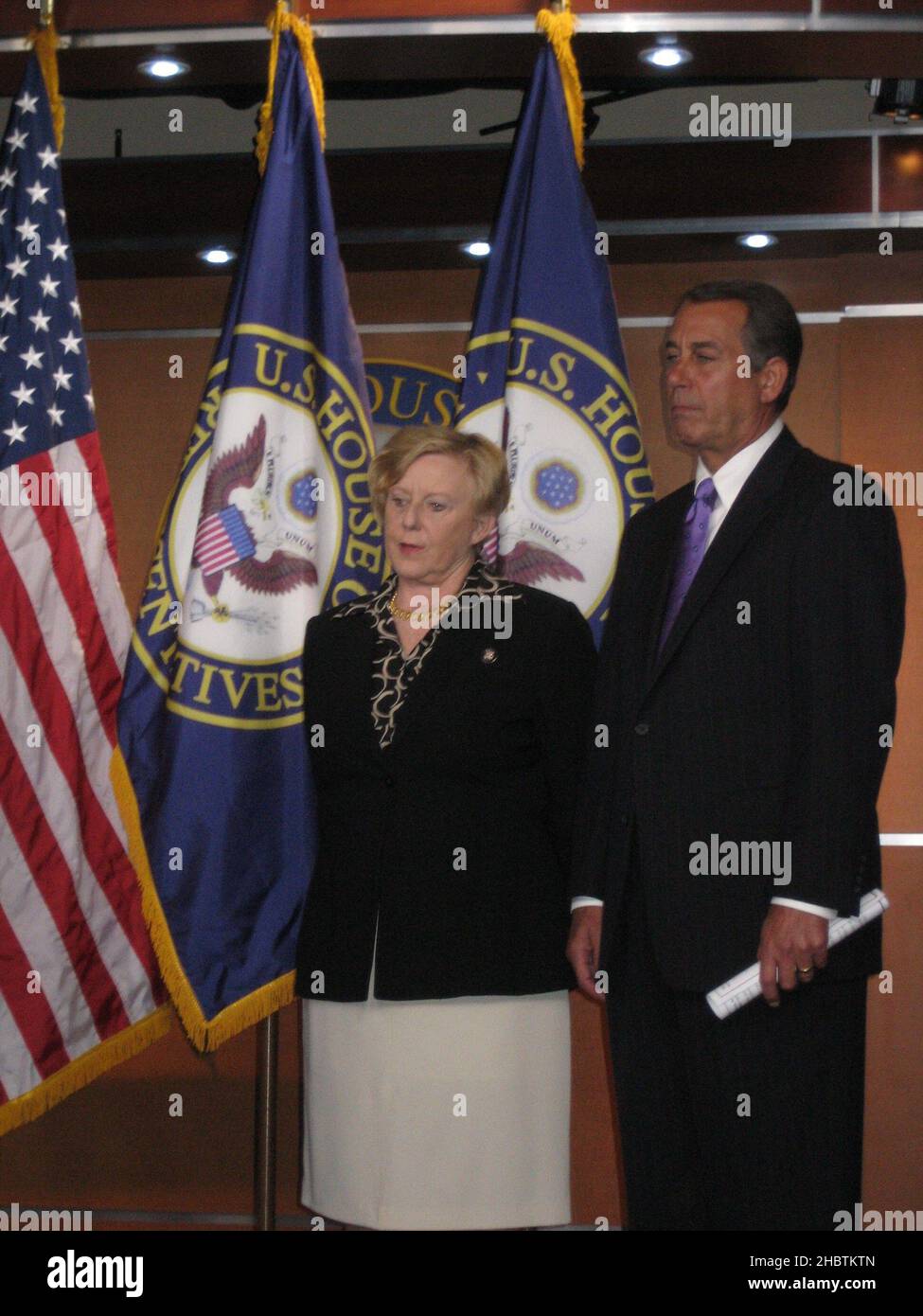 Ginny Brown Waite and Congressman John Boehner ca.  22 February 2010 Stock Photo