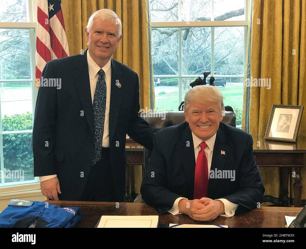 2017 NASA Authorization Bill Signing, Donald Trump in the Oval Office ca.  21 March 2017 Stock Photo
