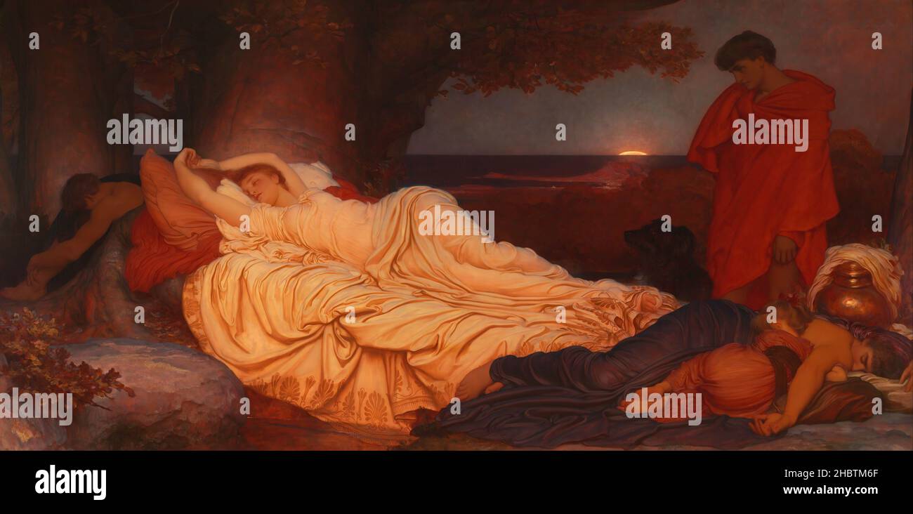 Cymon and Iphigenia - 1884 - oil on canvas 163 x 328 cm - Leighton Frederic Stock Photo