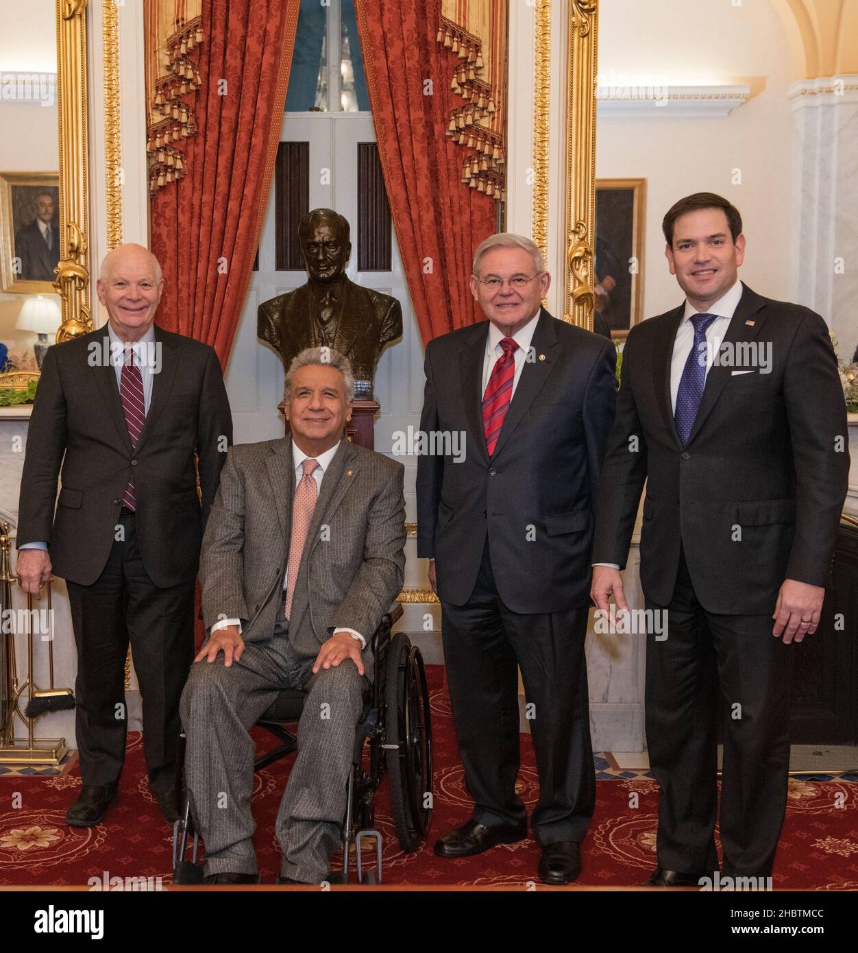 Senators Rubio, Menendez and Cardin meet with Ecuador President Lenín Moreno ca.  13 February 2020 Stock Photo