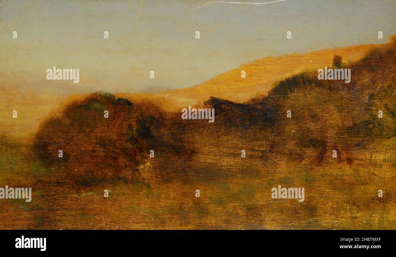 De Nittis Giuseppe - Private Collection - Campagna vesuviana - 1871 72 - oil on wood 19 x 31,5 cm - Stock Photo
