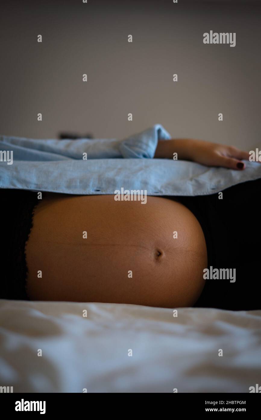 Pregnant Black Woman in Bra and Panties Stock Image - Image of belly,  american: 20169105