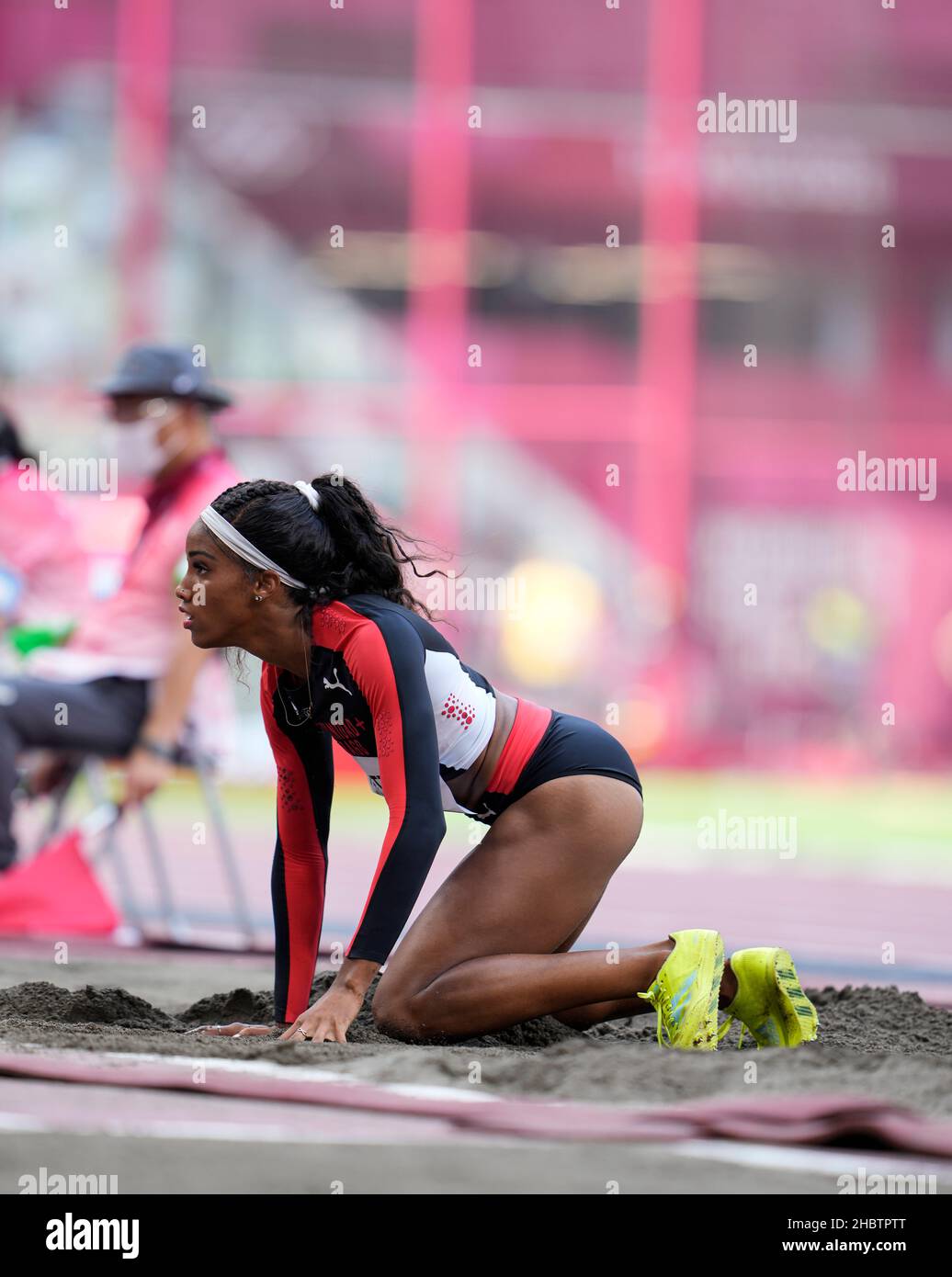 Terry Gittens Tyra Gittens participating in the Tokyo 2020 Olympic Games in the long ...