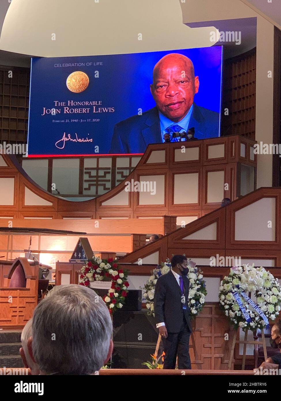 Funeral of John Lewis in Atlanta, ca. 30 July 2020 Stock Photo