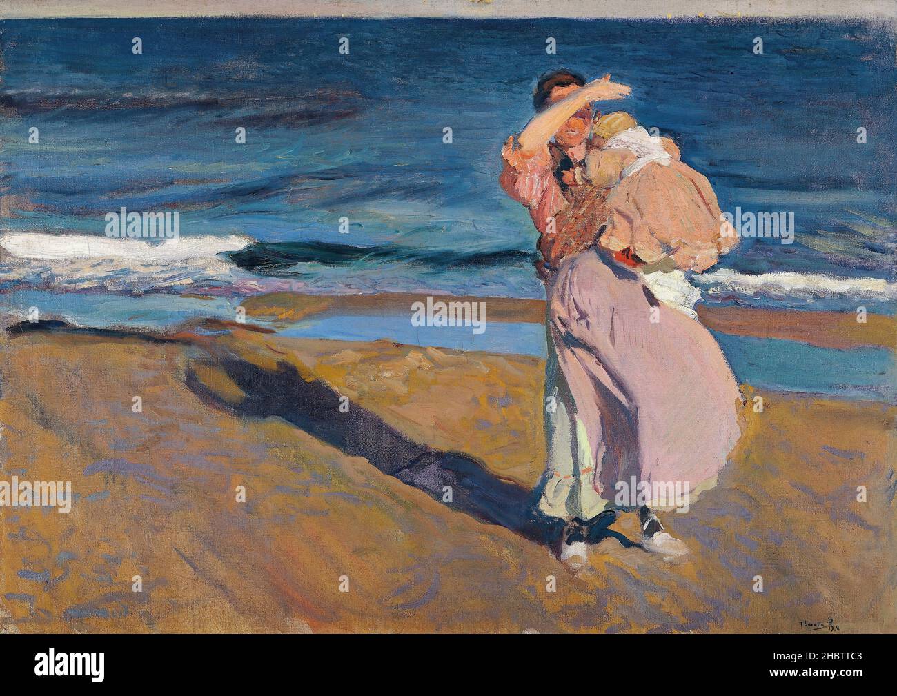 Fisherwoman with her son - 1908 - Oil on canvas 90,5 x 128,5 cm ...