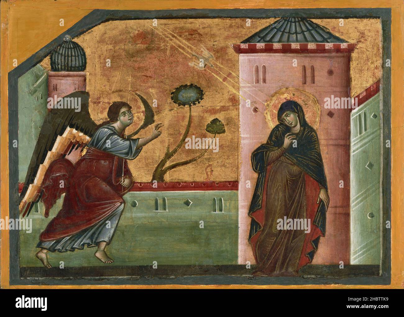 Annunciation - 1262 79 - tempera on canvas 35,1 x 48,8 cm - Da Siena Guido Stock Photo
