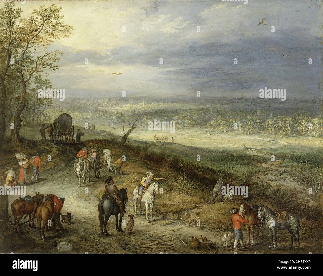 Extensive Landscape With Travellers on a Country Road - 1608 10c ...