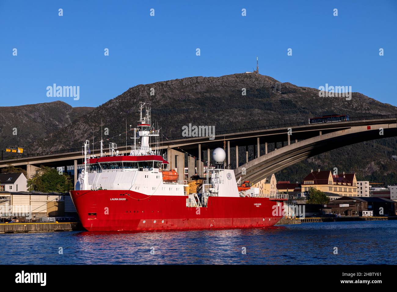 Research and survey vessel Laura Bassi at Frieleneskaien quay in the ...