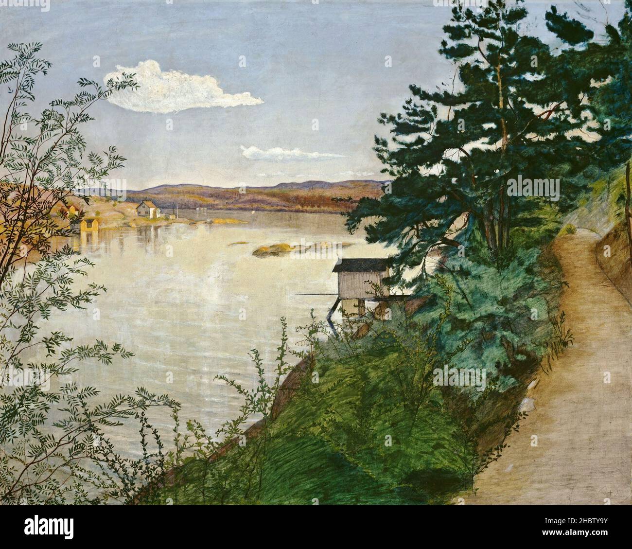 Ettermiddagssol - 1895 - Oil on canvas 65 x 81,5 cm - Sohlberg Harald Oskar Stock Photo
